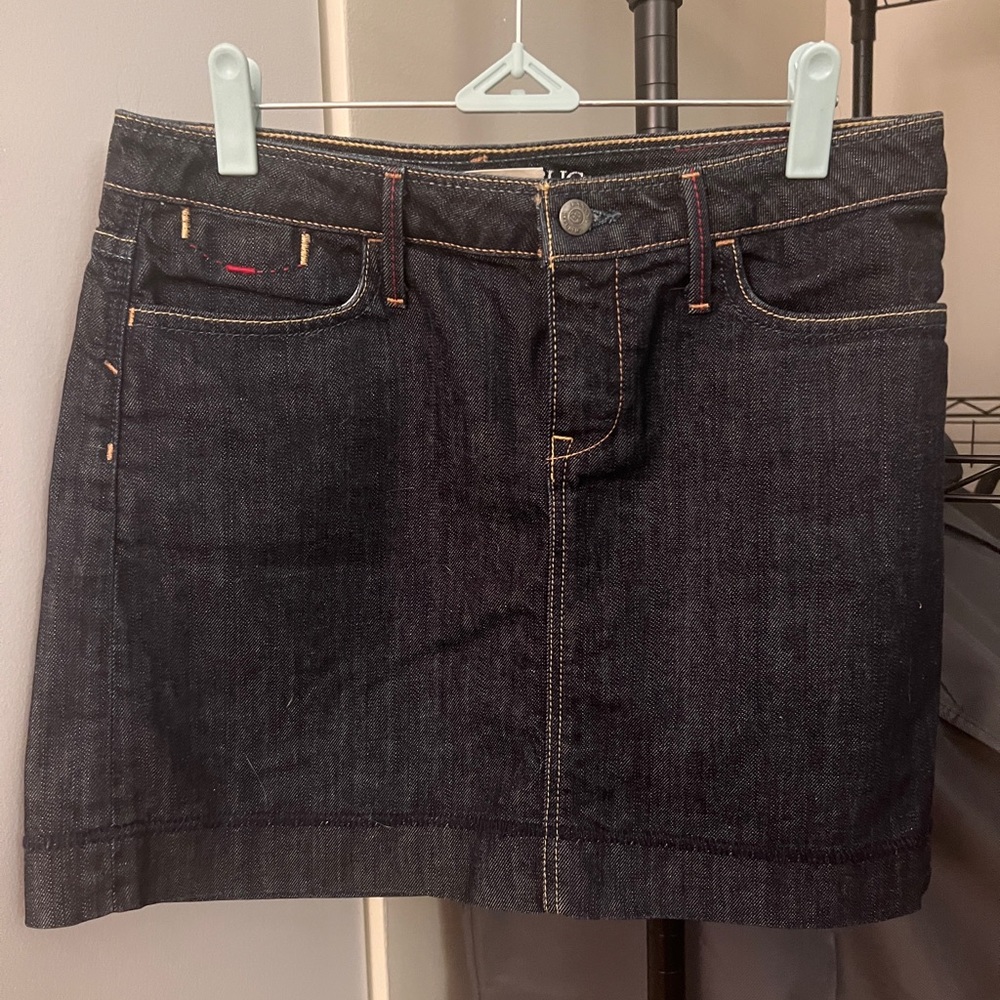 Dark wash denim mini skirt from Banana Republic